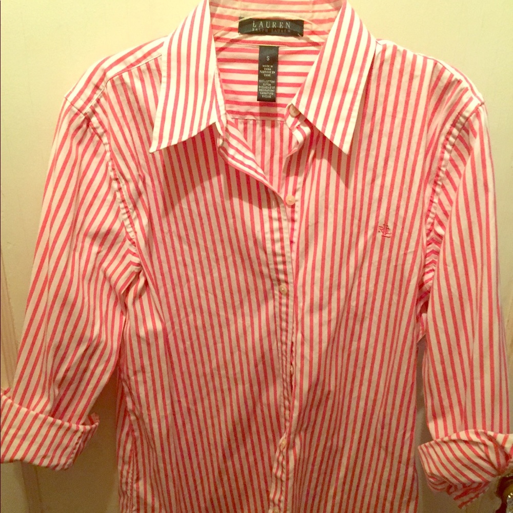 Ralph Lauren pink pinstripe button up